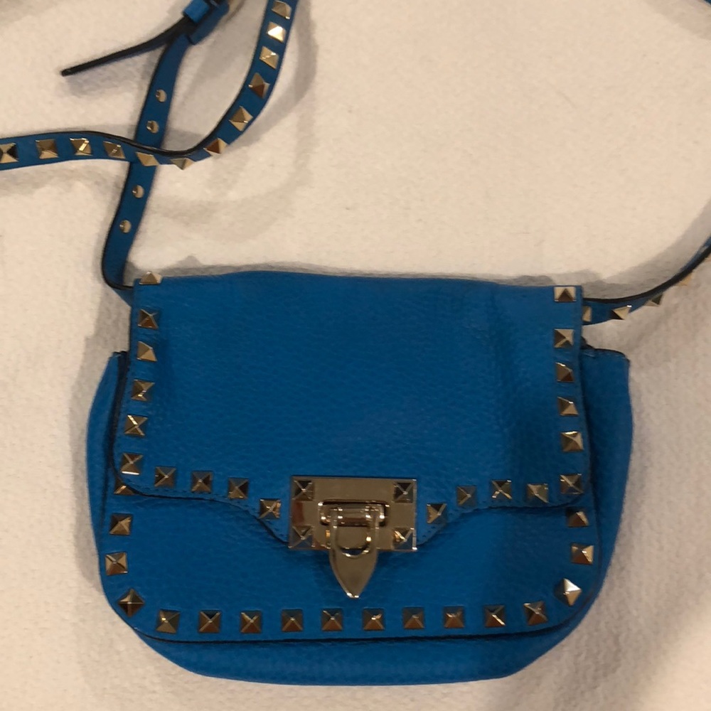 Cobalt blue Valentino rock stud purse